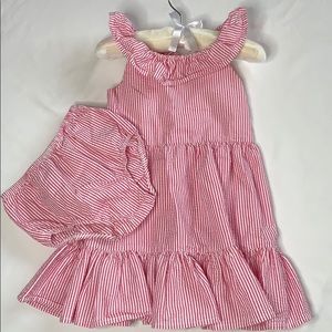 Girls stripped Ralph Lauren dress & shorts 24m